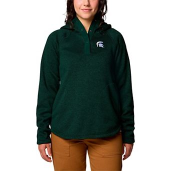 Women's Columbia Green Michigan State Spartans Sweater Weather Fleece Lined Pullover Hoodie