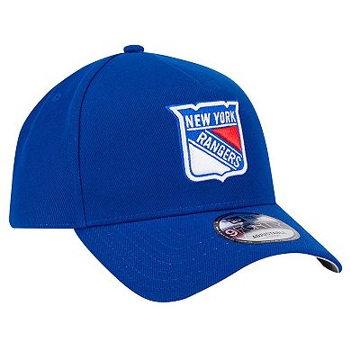 Men's New Era Blue New York Rangers Core A-Frame 9FORTY Adjustable Hat