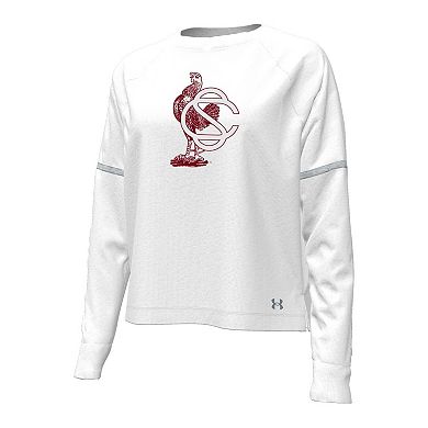 Women's Under Armour White South Carolina Gamecocks Gameday Double Knit Pullover Sweatshirt