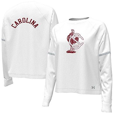 Women's Under Armour White South Carolina Gamecocks Gameday Double Knit Pullover Sweatshirt