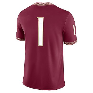 Men's Nike #1 Garnet Florida State Seminoles Game Jersey