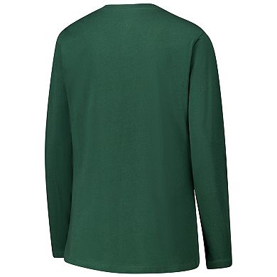 Women's G-III 4Her by Carl Banks Green Green Bay Packers Post Season Long Sleeve V-Neck T-Shirt