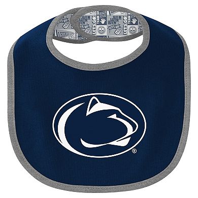 "Newborn & Infant Penn State Nittany Lions Dynamic Duo Bodysuit, Bib & Cuffed Knit Hat Set"