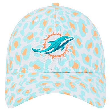Girls Toddler New Era White Miami Dolphins Active Leopard 9TWENTY Adjustable Hat