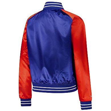 Women's Mitchell & Ness Royal Denver Broncos Team 2.0 Satin Raglan Full-Snap Jacket