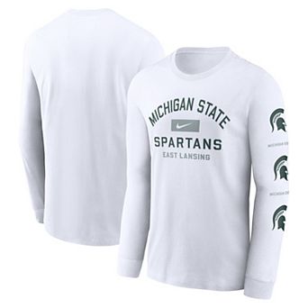 Men's Nike White Michigan State Spartans Primetime Classic Location Long Sleeve T-Shirt