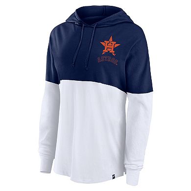 Women's Fanatics Navy/White Houston Astros Backup Option Pullover Hoodie