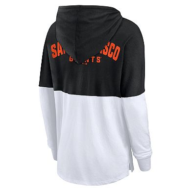 Women's Fanatics Black/White San Francisco Giants Backup Option Pullover Hoodie