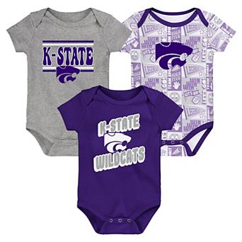 Newborn Purple Kansas State Wildcats Sunday Comics 3-Pack Bodysuit Set