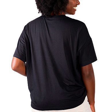 Women's Lusso Black Alabama Crimson Tide Floral Crop Top