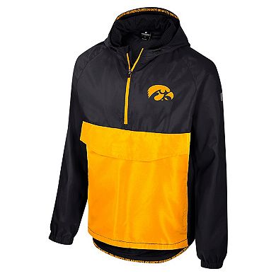 Men's Colosseum Black Iowa Hawkeyes Reloaded Anorak Half-Zip Jacket