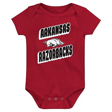 Newborn Cardinal Arkansas Razorbacks Sunday Comics 3-Pack Bodysuit Set