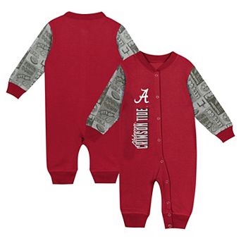 Newborn & Infant  Crimson Alabama Crimson Tide Playbook Colorblock Long Sleeve Coveralls