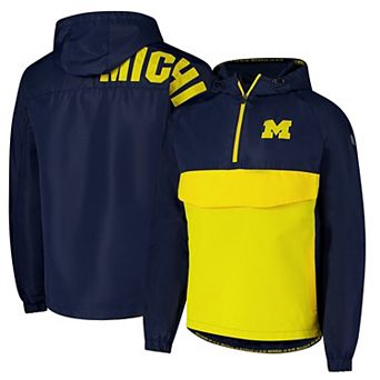 Men's Colosseum Navy Michigan Wolverines Reloaded Anorak Half-Zip Jacket