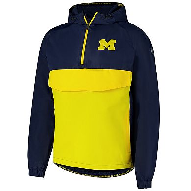 Men's Colosseum Navy Michigan Wolverines Reloaded Anorak Half-Zip Jacket