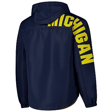 Men's Colosseum Navy Michigan Wolverines Reloaded Anorak Half-Zip Jacket