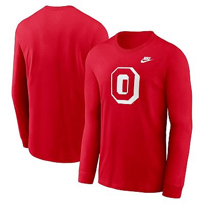 Men s Nike Scarlet Ohio State Buckeyes Legacy Primary Logo Long Sleeve T Shirt