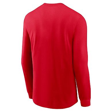 Men's Nike Scarlet Ohio State Buckeyes Legacy Primary Logo Long Sleeve T-Shirt