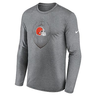 Men's Nike Heather Gray Cleveland Browns Legend Icon Long Sleeve T-Shirt