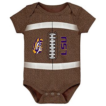 Newborn & Infant Brown LSU Tigers Catch Me Football Bodysuit