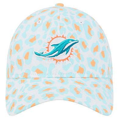 Women's New Era White Miami Dolphins Active Leopard 9TWENTY Adjustable Hat