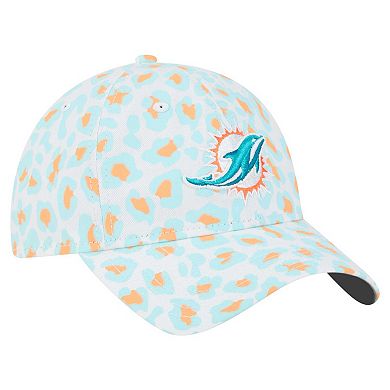 Women's New Era White Miami Dolphins Active Leopard 9TWENTY Adjustable Hat