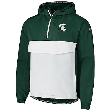 Men's Colosseum Green Michigan State Spartans Reloaded Anorak Half-Zip Jacket