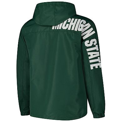 Men's Colosseum Green Michigan State Spartans Reloaded Anorak Half-Zip Jacket