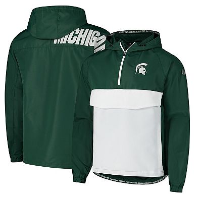 Men's Colosseum Green Michigan State Spartans Reloaded Anorak Half-Zip Jacket