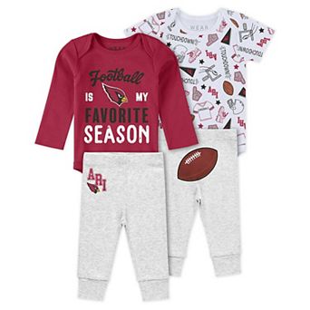 Newborn & Infant WEAR by Erin Andrews Arizona Cardinals Three-Piece Turn Me Around Bodysuits & Pant Set