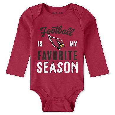 Newborn & Infant WEAR by Erin Andrews Arizona Cardinals Three-Piece Turn Me Around Bodysuits & Pant Set