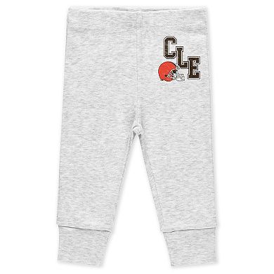 Newborn & Infant WEAR by Erin Andrews Cleveland Browns Three-Piece Turn Me Around Bodysuits & Pant Set