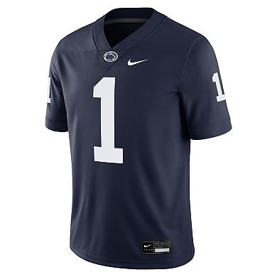 Men's Nike #1 Navy Penn State Nittany Lions Game Jersey