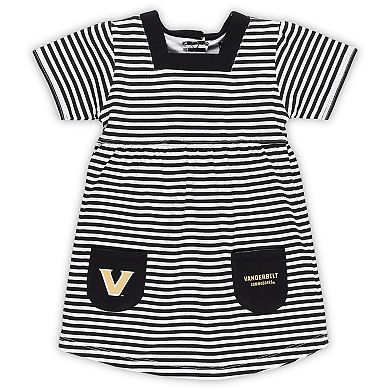 Toddler Little King Black Vanderbilt Commodores Striped Dress with Pockets