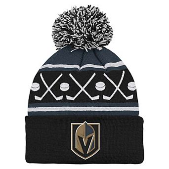 Preschool Black Vegas Golden Knights Faceoff Cuffed Knit Hat with Pom