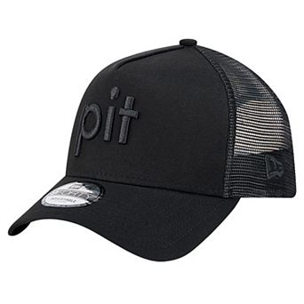 Men's New Era Black Pittsburgh Steelers Domain 9FORTY A-Frame Trucker Adjustable Hat