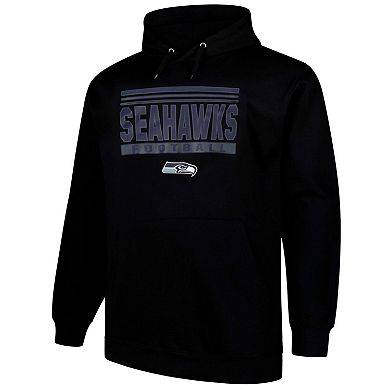 Men's Fanatics Black Seattle Seahawks Big & Tall Pop Pullover Hoodie