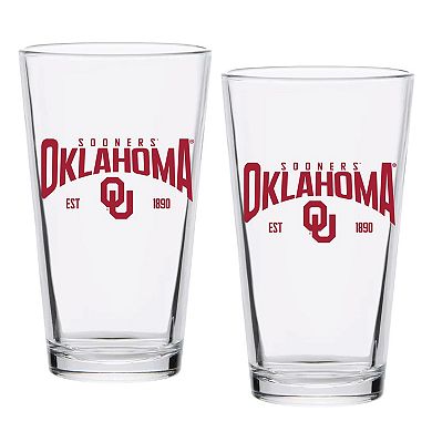 Oklahoma Sooners 16oz. Established Pint Glass Two-Set