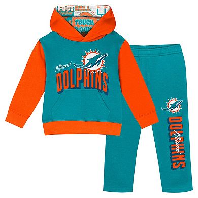 Toddler Miami Dolphins Coin Toss Pullover Fleece Hoodie & Pants Set