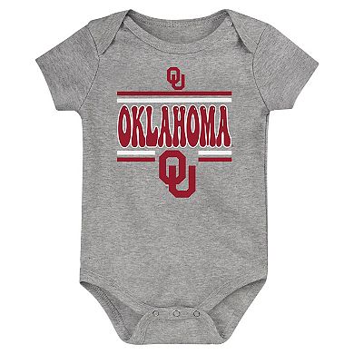 Newborn Crimson Oklahoma Sooners Sunday Comics 3-Pack Bodysuit Set