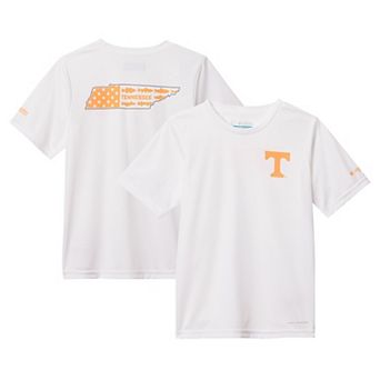 Youth Columbia White Tennessee Volunteers Terminal Tackle Omni-Shade T-Shirt