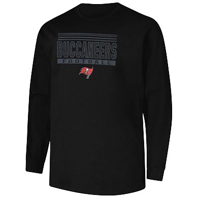 Men's Profile Black Tampa Bay Buccaneers Big & Tall Pop Long Sleeve T-Shirt