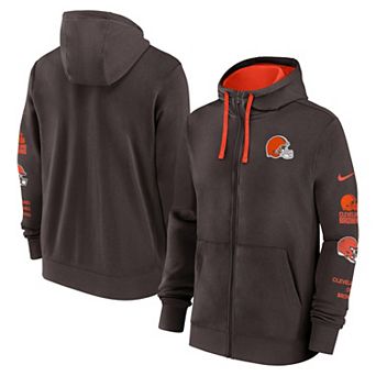 Men's Nike Brown Cleveland Browns Club Full-Zip Hoodie Jacket
