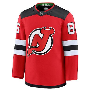 Men's Fanatics Jack Hughes Red New Jersey Devils Home Premium Jersey
