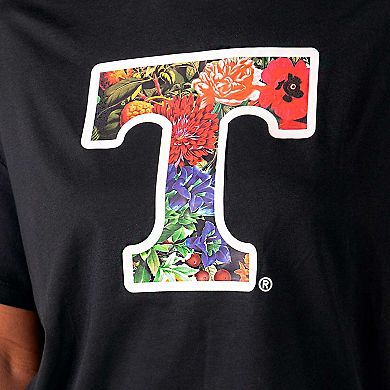 Women's Lusso Black Tennessee Volunteers Floral Crop Top