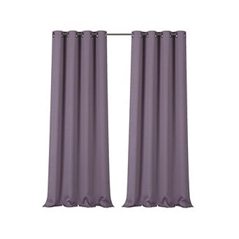 Kate Aurora 100 Percent Hotel Thermal Blackout Lavender Grommet Top Curtain Panels