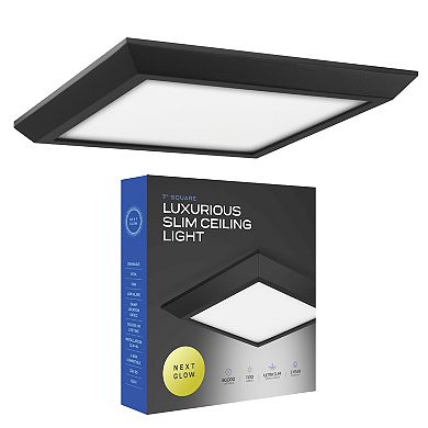 Next Glow Ultra Slim 7" Led Ceiling Light Fixture, 3000k Square, Dimmable Flush Mount Light
