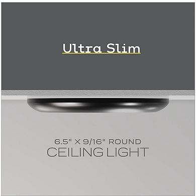 Next Glow Ultra Slim 6.5" Led Ceiling Light Fixture, 4000k Round, Dimmable Flush Mount Light
