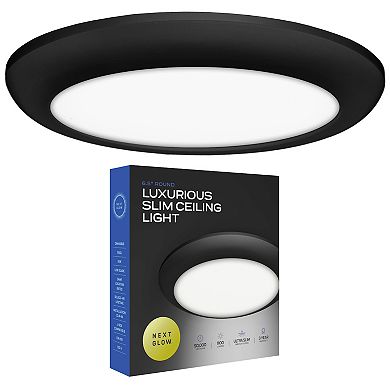 Next Glow Ultra Slim 6.5" Led Ceiling Light Fixture, 4000k Round, Dimmable Flush Mount Light