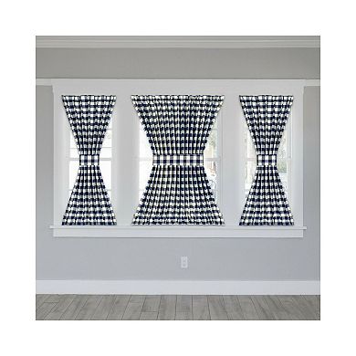 Kate Aurora Plaid Country Farmhouse French Door Curtain Panel With Matching Tieback